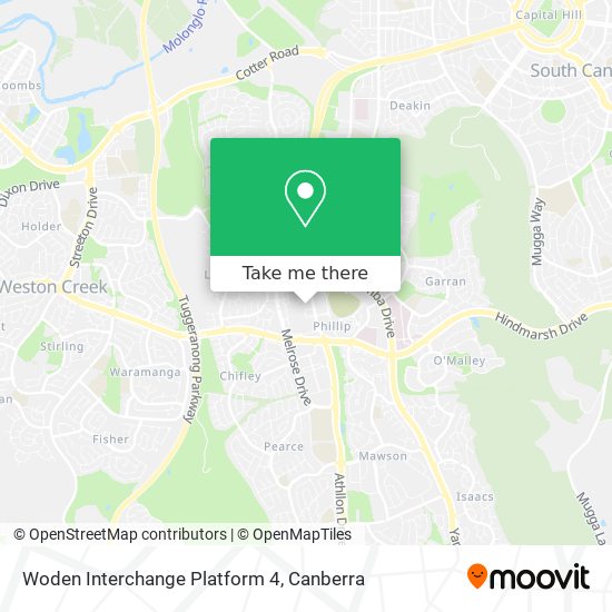 Woden Interchange Platform 4 map