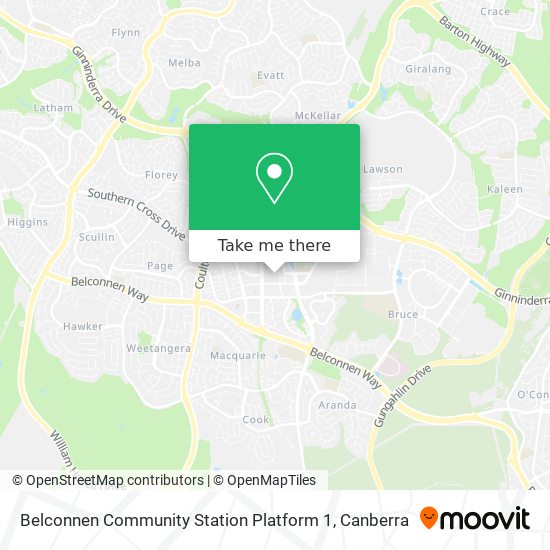 Belconnen Community Station Platform 1 map