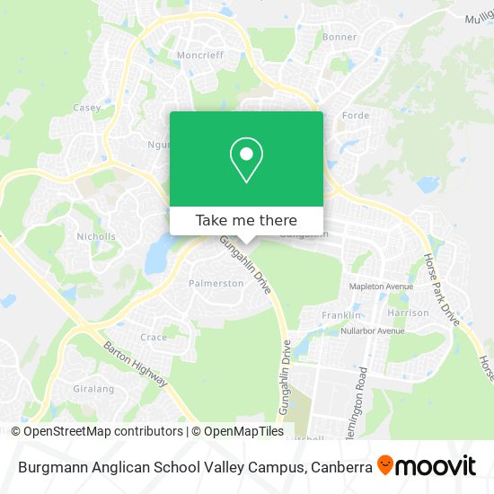 Mapa Burgmann Anglican School Valley Campus