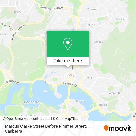 Marcus Clarke Street Before Rimmer Street map