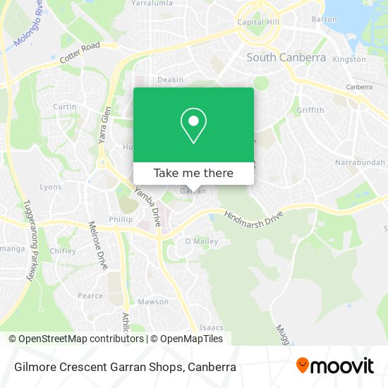 Gilmore Crescent Garran Shops map