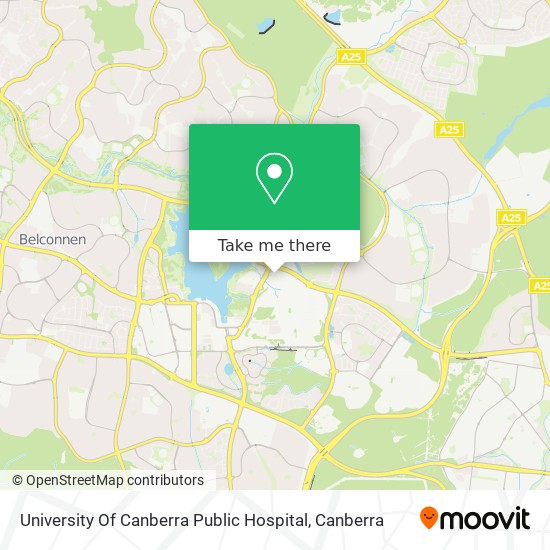 University Of Canberra Map How To Get To University Of Canberra Public Hospital In Canberra By Bus?