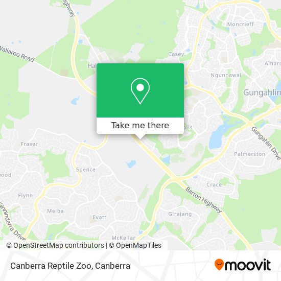 Canberra Reptile Zoo map
