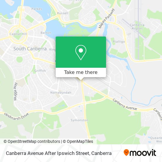 Canberra Avenue After Ipswich Street map