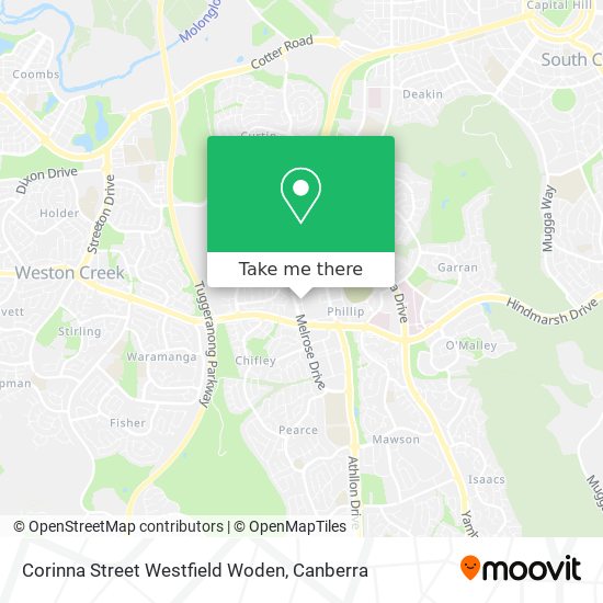 Corinna Street Westfield Woden map