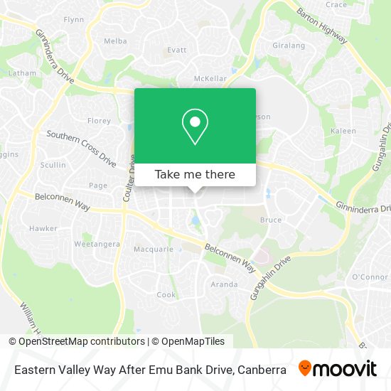 Eastern Valley Way After Emu Bank Drive map