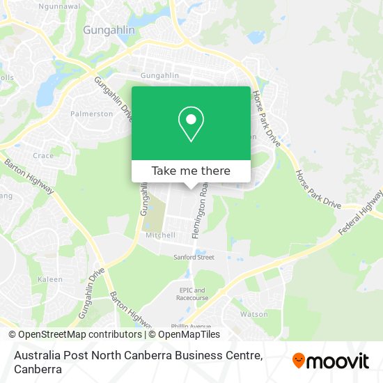 Australia Post North Canberra Business Centre map