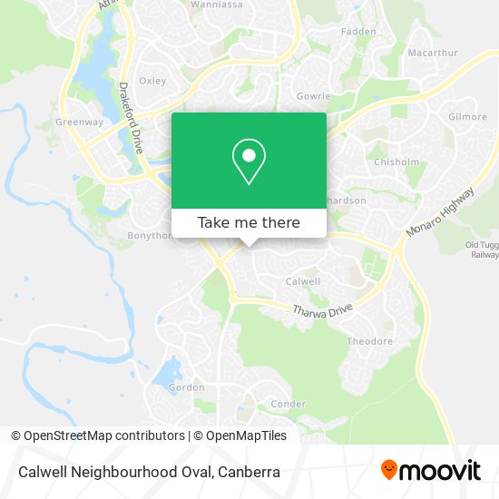 Calwell Neighbourhood Oval map