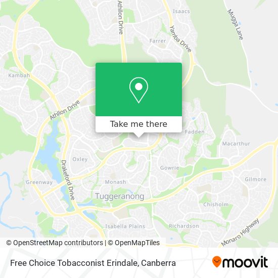 Free Choice Tobacconist Erindale map