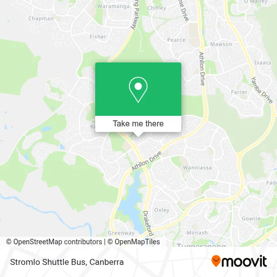 Mapa Stromlo Shuttle Bus