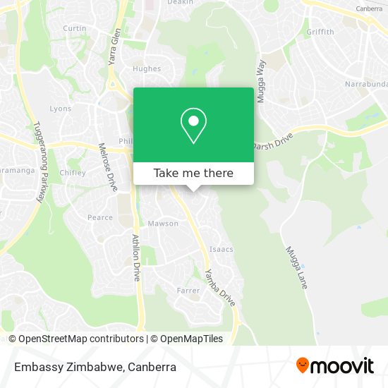 Embassy Zimbabwe map