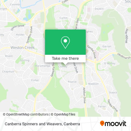 Canberra Spinners and Weavers map