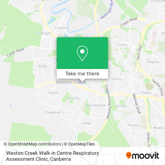 Mapa Weston Creek Walk-in Centre Respiratory Assessment Clinic