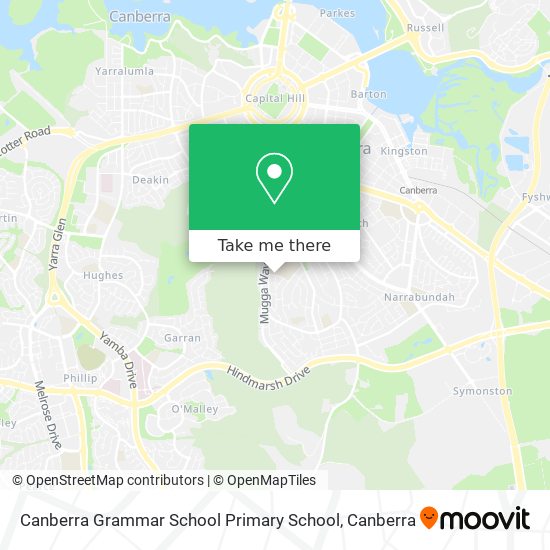 Mapa Canberra Grammar School Primary School