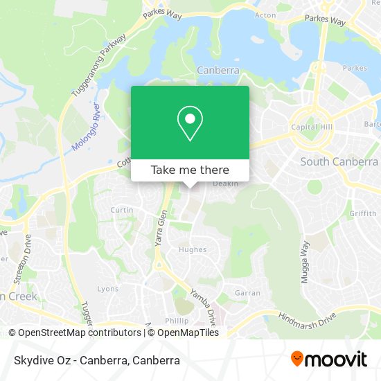 Skydive Oz - Canberra map