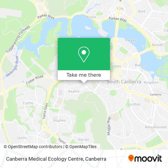 Canberra Medical Ecology Centre map