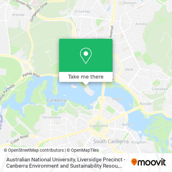 Australian National University, Liversidge Precinct - Canberra Environment and Sustainability Resou map