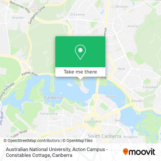 Australian National University, Acton Campus - Constables Cottage map