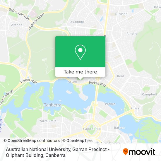 Australian National University, Garran Precinct - Oliphant Building map