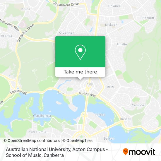 Mapa Australian National University, Acton Campus - School of Music