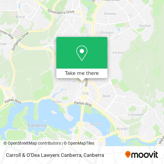 Carroll & O'Dea Lawyers Canberra map