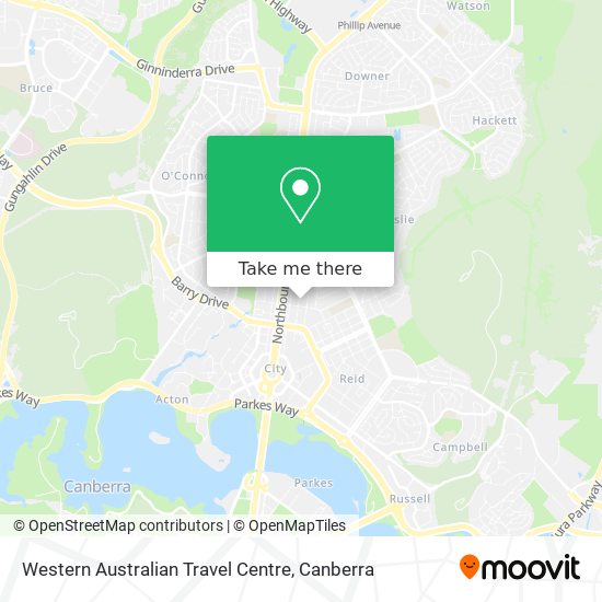 Western Australian Travel Centre map