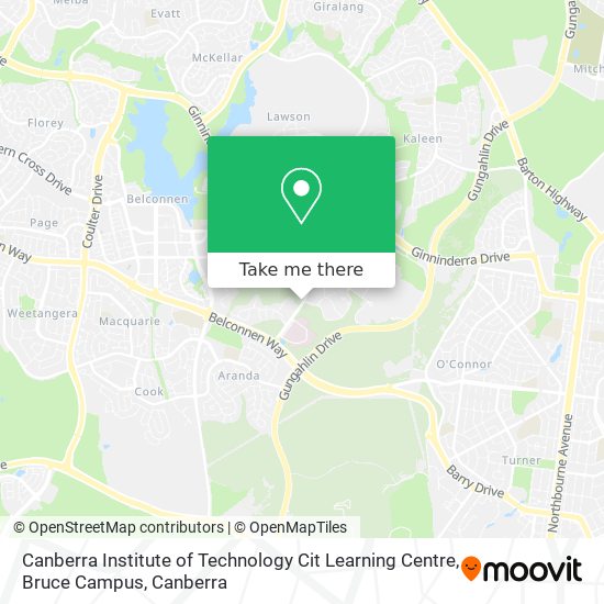 Canberra Institute of Technology Cit Learning Centre, Bruce Campus map