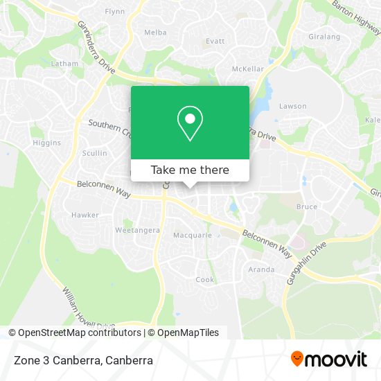 Zone 3 Canberra map