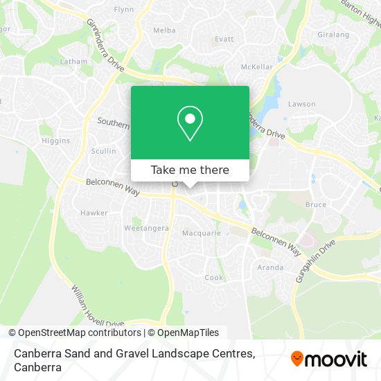 Canberra Sand and Gravel Landscape Centres map