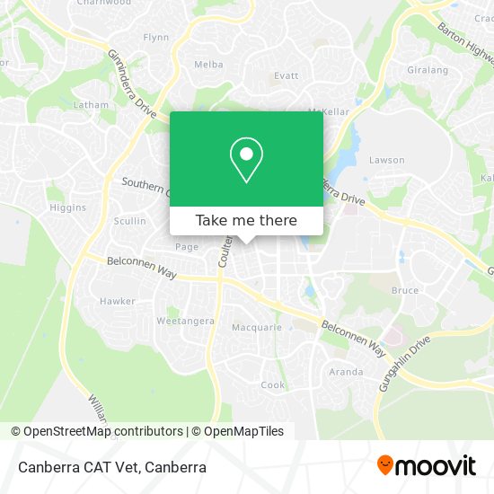 Canberra CAT Vet map