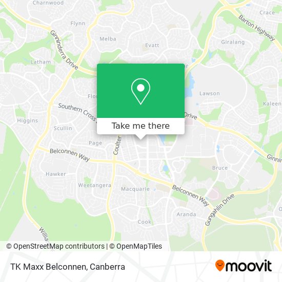 TK Maxx Belconnen map