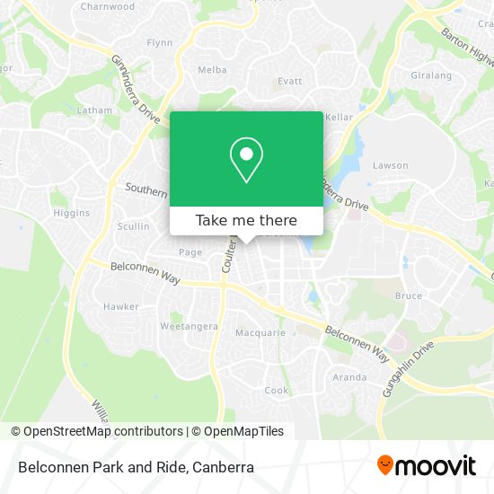 Belconnen Park and Ride map