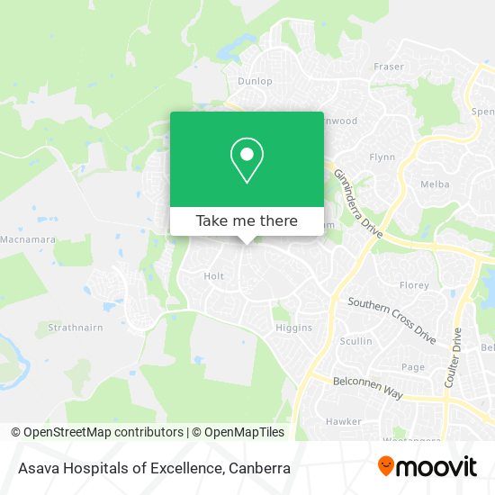 Asava Hospitals of Excellence map