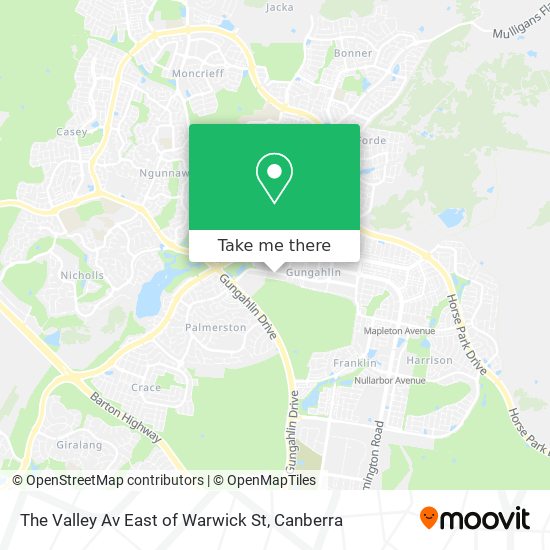 Mapa The Valley Av East of Warwick St