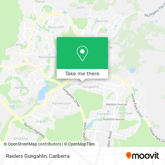 Mapa Raiders Gungahlin