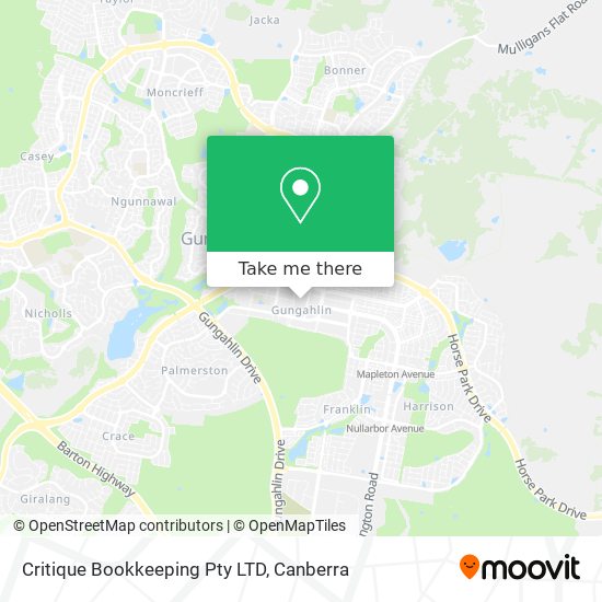 Critique Bookkeeping Pty LTD map