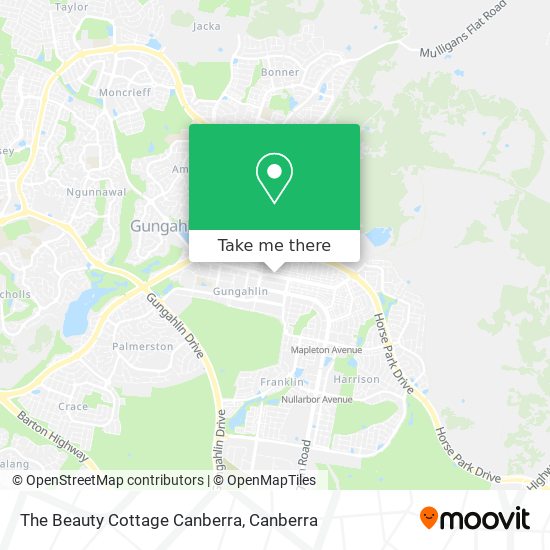 The Beauty Cottage Canberra map