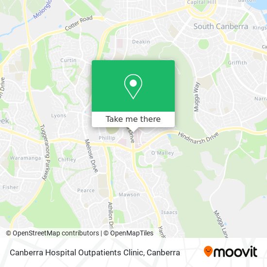 Canberra Hospital Outpatients Clinic map
