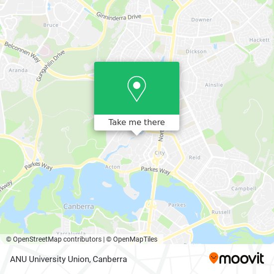 ANU University Union map