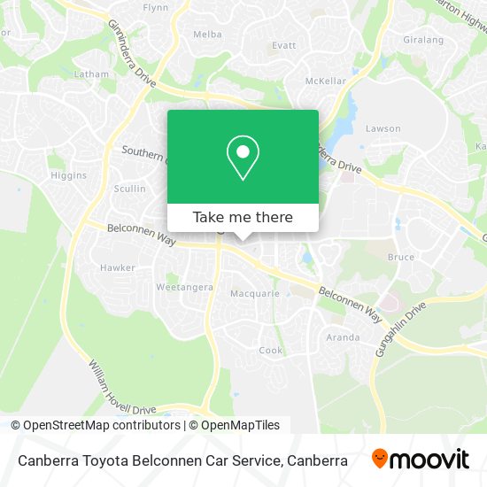 Mapa Canberra Toyota Belconnen Car Service