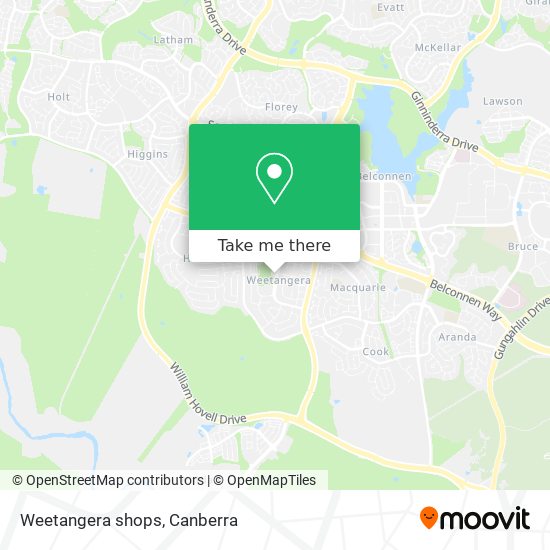 Weetangera shops map