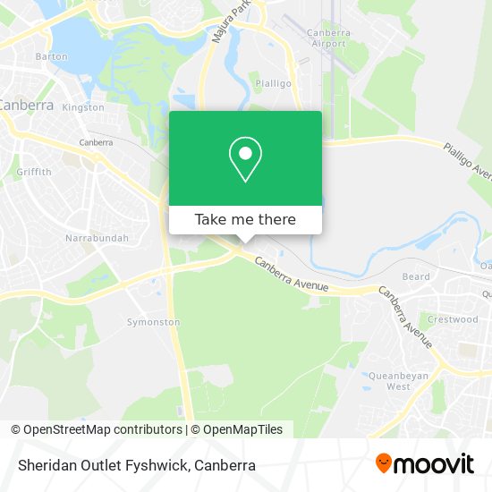 Mapa Sheridan Outlet Fyshwick