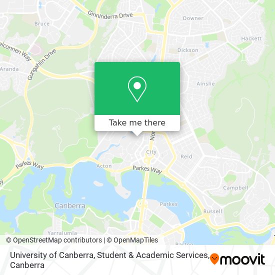 University of Canberra, Student & Academic Services map
