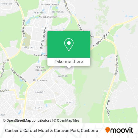 Canberra Carotel Motel & Caravan Park map