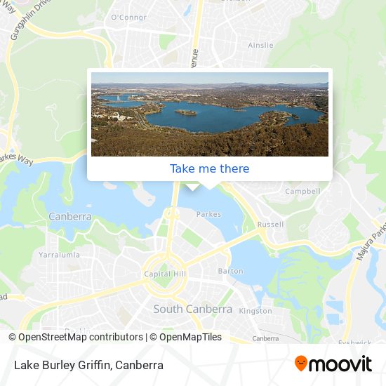 Mapa Lake Burley Griffin