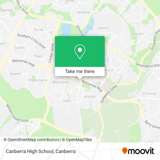 Mapa Canberra High School