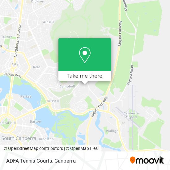 ADFA Tennis Courts map
