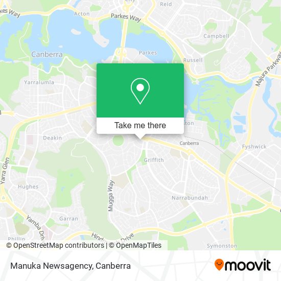 Mapa Manuka Newsagency