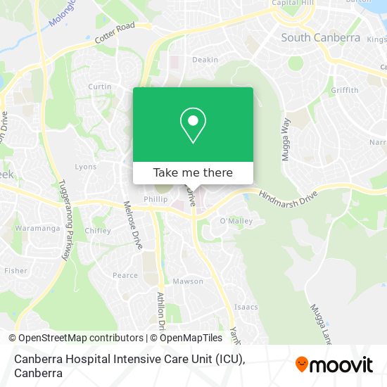 Canberra Hospital Intensive Care Unit (ICU) map