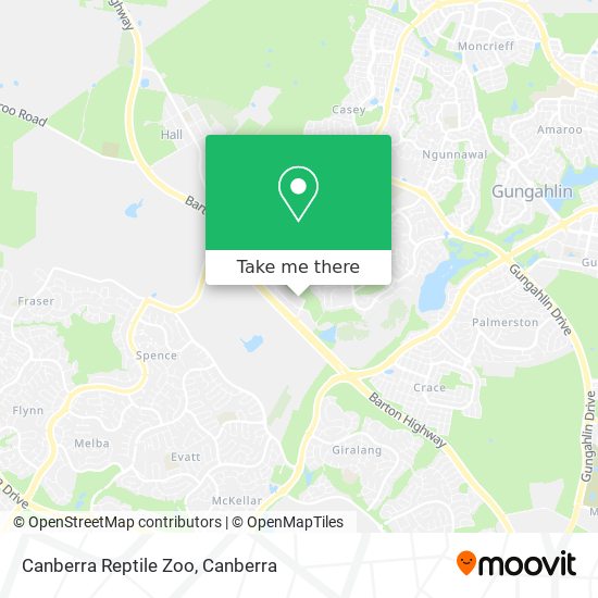 Mapa Canberra Reptile Zoo